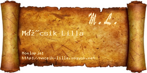 Mácsik Lilla névjegykártya