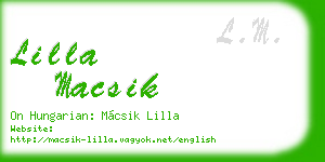 lilla macsik business card